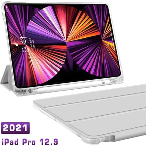 Magnetic flip Case For 2021 iPad Pro 12.9 leather cover With Pen slot For Apple iPad pro 12.9 5th generation folding Stand Case