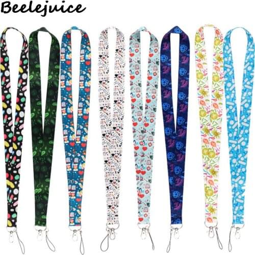Cartoon Medical Equipment Doctor Lanyard Badge ID Mobile Phone Rope Key Lanyard Neck Straps Accessories webbings ribbons Gifts