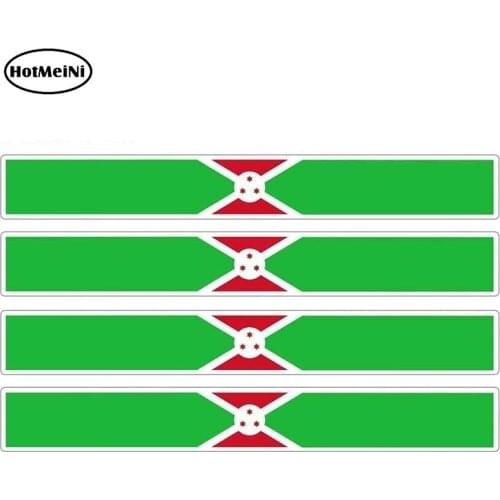 HotMeiNi 13cm x 1.7cm 4pcs Car Stripe Motorcycle Racing Flag Sticker Car Bumper Decal Bike Moto Tuning Burundi Car Stickers