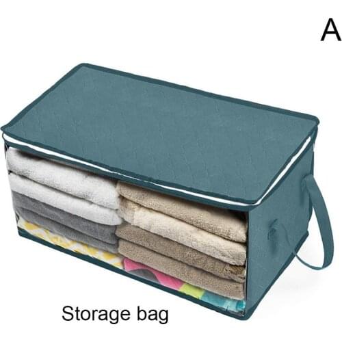 Non-woven Foldable Storage Box Portable Clothes Organizer Suitcase Bag Tidy Box Home Storage Container Quilt Storage T4M2
