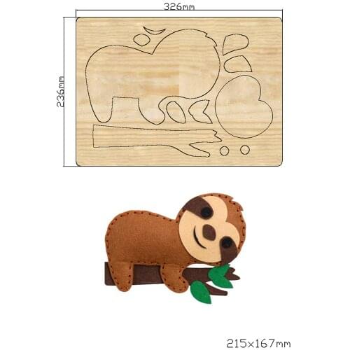 2021 New Funny Sloth Wooden Cutting Dies DIY Scrapbooking Decoration Cutter Mold