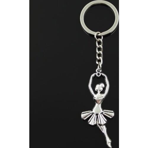 New Fashion Keychain 61x24mm Ballet Dancer Ballerina Pendants DIY Men Jewelry Car Key Chain Ring Holder Souvenir For Gift