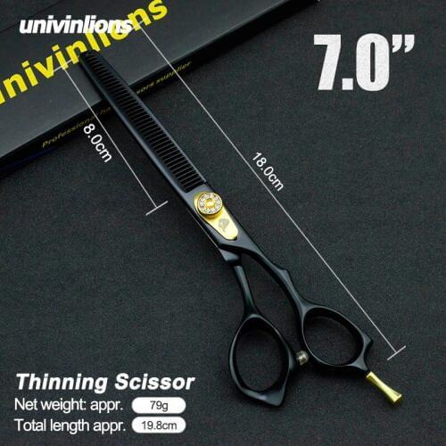 7" Pet Dogs Gromming Scissors Thinning Shears Sharp Edge Animals Cat Dense Teeth Thinning Stainless Steel Barber Cutting Tools