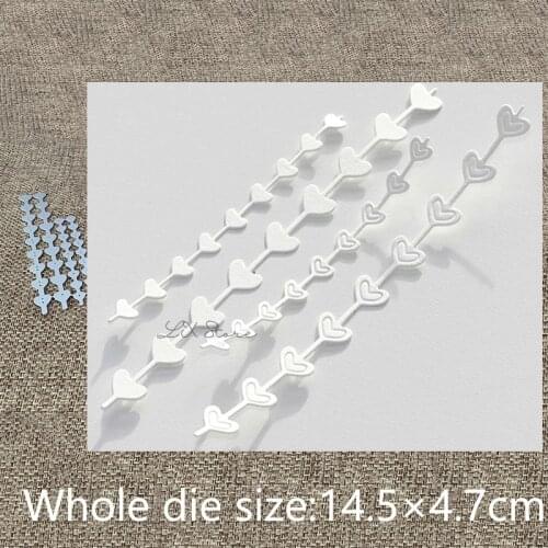 XLDesign Craft Metal Cutting Die stencil mold 4pcs heart strip decoration scrapbook Album Paper Card Craft Embossing die cuts