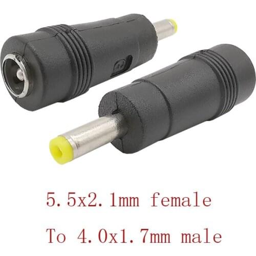 1pcs DC 5.5x2.1mm female to 4.0x1.7mm male Power Connector Adapter Laptop PSP power plug DC 5.5X 2.1-4.0x1.7 jack socket