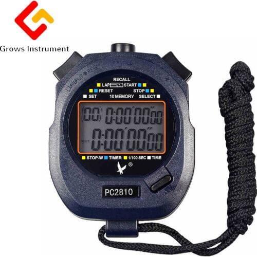 Stopwatch timer PC2810 10 student referee Tianfu three row 60 track and field running electronic watch countdown