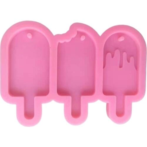 Three Ice Cream Keychain Casting Silicone Mould Key Chain Epoxy Resin Mold Handmade DIY Crafts Making Tool