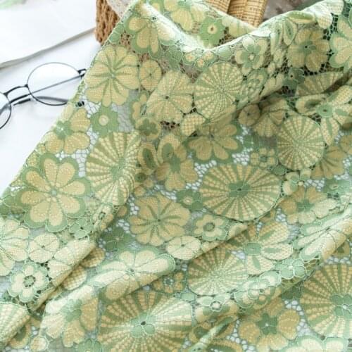 High quality nylon cotton patchwork Matcha embroidery hollowed out tissu Dress, skirt, cheongsam tissus