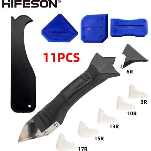 HIFESON High-quality 11pcs Scraper Blade, Used for Door and Window Caulking Silicone Caulking Tool