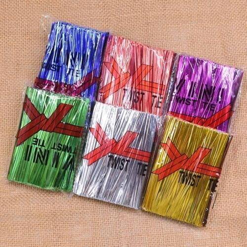 800pcs Multicolor Wire Metallic Twist Ties for Candy Bag Baking Packaging Cello Bags Ligation Lollipop Dessert Sealing Twist Tie