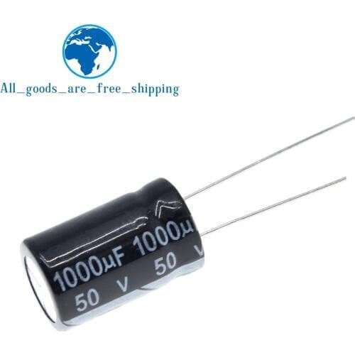 10pcs Aluminum electrolytic capacitor 1000uF 50V 13 * 20 mm frekuensi tinggi Radial Electrolytic kapasitor
