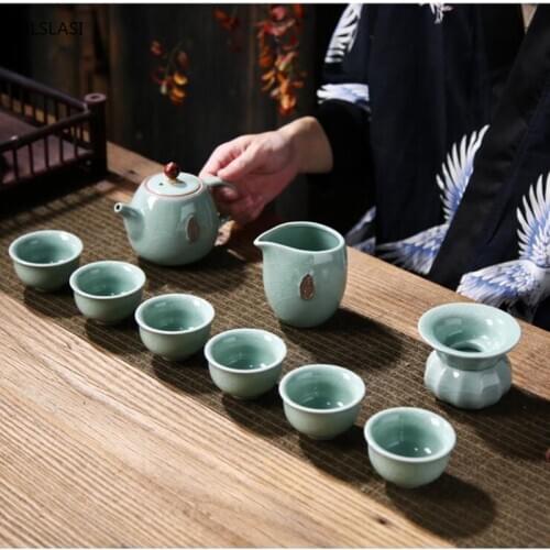 10 pcs/set Chinese Ceramic Tea set Handmade kettles tea cups Exquisite porcelain teapot Authentic Purple clay teaware drinkware