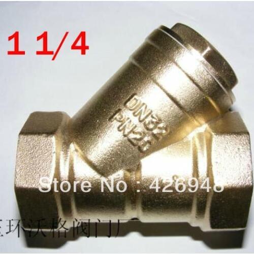 5pcs 11/4'' 1.2'' DN32 size Brass Y strainer valve,fan coil heating radiator air-conditioning or booster pump Y filter valve