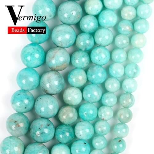 A+ Natural Amazonite Stone Beads Round Beads for Jewelry Making Diy Bracelets Necklace 6/8/10mm