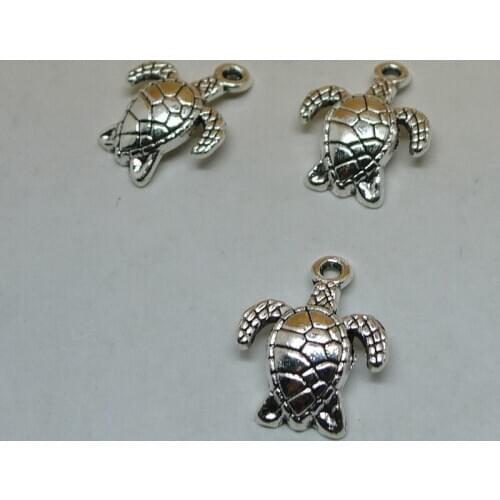 A2165 Wholesale 200pcs Tibet Silver Turtle Charm 15x12mm Alloy Jewelry Accessories