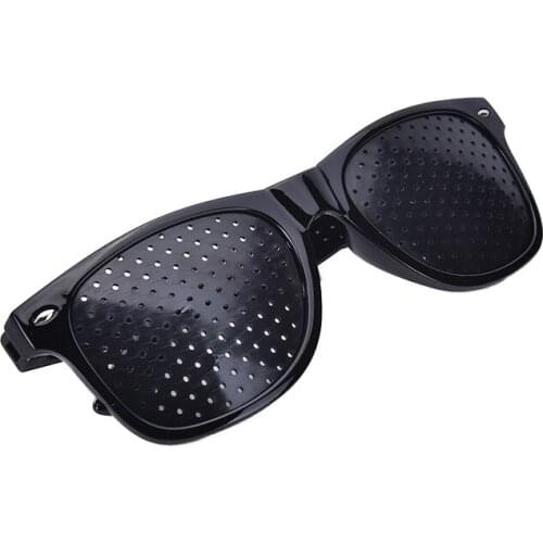 Black Unisex Vision Care Pin Eye Exercise Eyeglasses Pinhole Glasses Eyesight Improve Plastic High Quality
