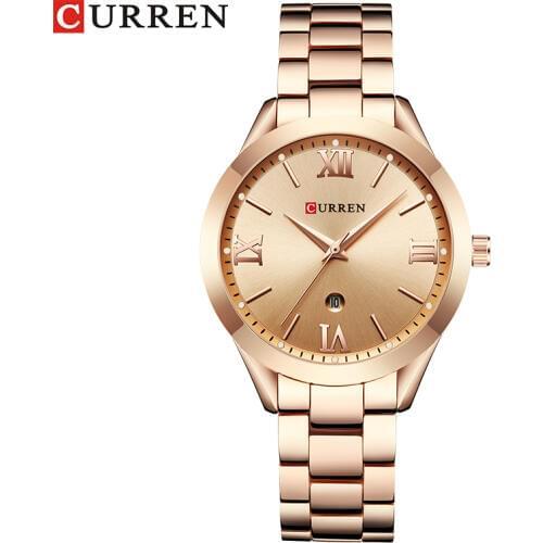 CURREN Top Luxury Brand Women Quartz Watch Ladies wristwatches relogio feminino rose gold