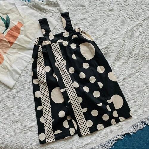 Girls' Cropped Pants Suspender Pants 2021 Summer New Korean Style Baby Cotton Loose Wide Leg Pants Fashionable Pants