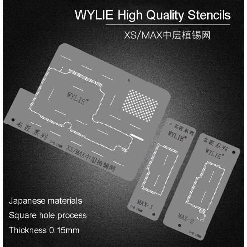 For iPhone XS/XS MAX X Midframe BGA Stencil Motherboard Middle Layer Reball Pin Heat Template Tin Plant Net 0.15 Thickness