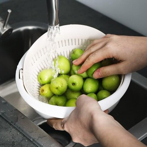 Double Rotating Drain Basin Kitchen Plastic Vegetable Sink Fruit Basket Vegetable Drip Basin