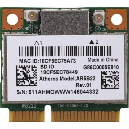 AR5B22 2.4/5GHz Dual Band Wifi Card 802.11Ac Bluetooth 4.0 Wireless WLAN Card for Lenovo Y400 Y500 Y410P S215 U330 U430