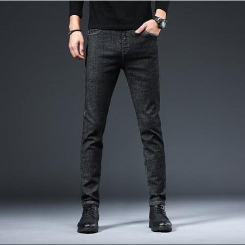 Men Korea Style Pencil Men Trousers 2021 Spring Summer Black Skinny Jeans Men Slim Fit Elastic Waist Denim Jeans