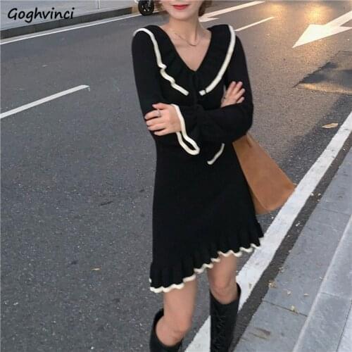 Модные трикотажные платья Goghvinci China At AliExpress