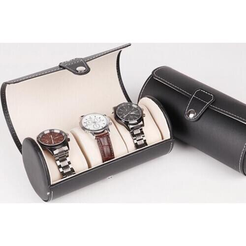 Nice 3 Slots Luxury Watch Display Gift Box Case Wristwatch Holder Bracelet Jewelry PU Leather Storage Organizer Portable Easy