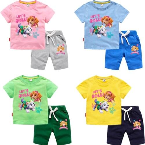 Childrens Sets PAW PATROL Boys Clothes Set Summer Kids T Shirt with Pants Casual Sport Suits 2pcs Tracksuit Outfits Childrens