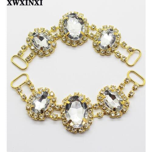 Hot selling limited edition 2pcs 90mm chain Diy jewelry accessories rhinestone plate wedding invitation clothing accessory chain