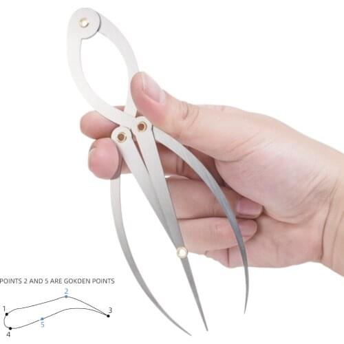 Stainless Steel Golden Ratio Eyebrow Ruler Microblading Permanent Makeup Measuring Tool Eyebrow Caliper Eyebrow Shaping Design