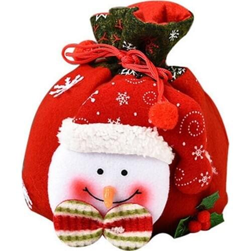 Christmas Gift Bags Santa Claus Snowmen Elk Drawstring Gift Bags for Kids Candy Storage Bag Gift Christmas Present Kid Handbag
