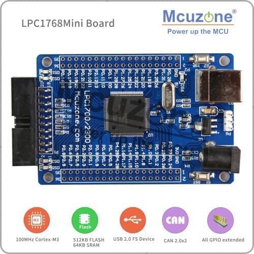 FREE SHIPPING!LPC1768 Mini Board 100MHz Cortex-M3, USB, EMAC, UART, SPI, I2C, ADC, DAC, SD NXP GPIO CAN