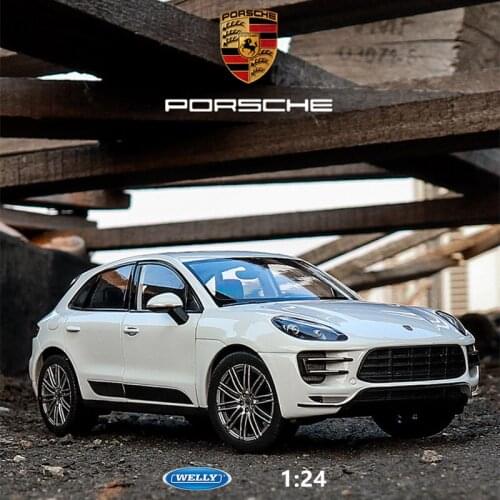 Welly 1:24 Porsche macan white car alloy car model simulation car decoration collection gift toy Die casting model boy toy
