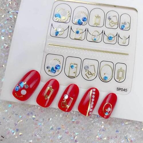 Nail Decal Save Time Adhesive Beaded Nail Patch Decor Glittey Rhinestones Nail Jewelry Manicure for Nail Salon Art DIY Nail Tips