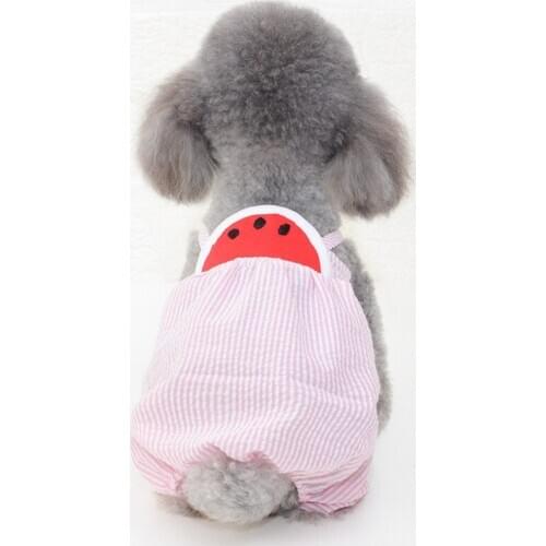 Small Dog Clothes Watermelon pattern Fashion Style Pet Clothes Spring and Summer Pet Supplies for Yorkshire Terrier Pet Jumpsuit