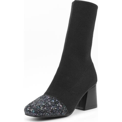 The wind in autumn and winter fashion square thick with 18 years with 40-1874 barrel in 43 female boots