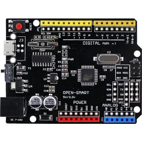 OPEN-SMART Micro UNO ATMEGA328P Development Board for Arduino UNO R3 Improved version driver chip is CH340G, 5V /3.3V compatible