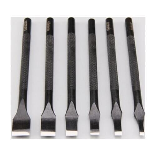 3/5/6/8/10/12mm Flat Diamond Hole Punch Stitching Handworking Leather Tools Black