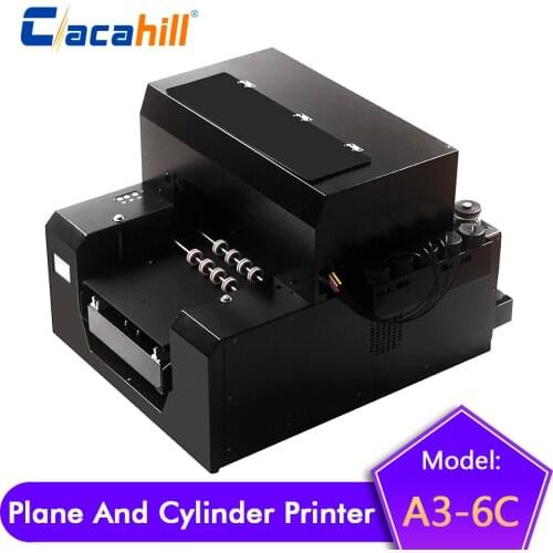 Flat cylindrical two-in-one UV printer inkjet high resolution A3 size for logo/photo/card/glass/beverage bottle printing