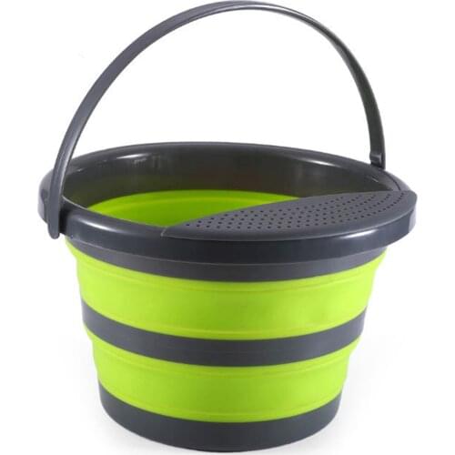 Hot Collapsible Bucket with Drain Board & Handle Multipurpose Folding Washing Up Water Container for Outdoor Camping Hiking