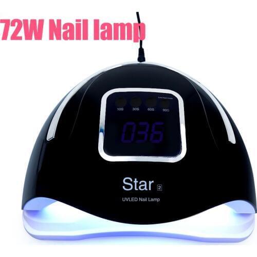 Professional 72W 36LEDs Nail Dryer Ice Nail lamp UV LED Hybrid Light Manicure Tray All Gel Auto Sensing 10s Fast Dry Free Ship