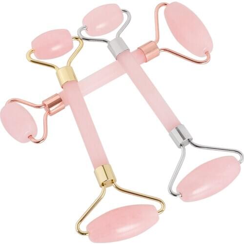 Rose Quartz Face Rollers Slimming Massager Crystal Lifting Natural Jade Facial Massage Roller Stone Skin Massage Beauty Care