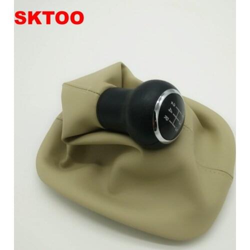 SKTOO For 1998-2004 VW Passat B5 B5.5 5-Speed Gear Shift Knob Gaitor Leather Boot Beige