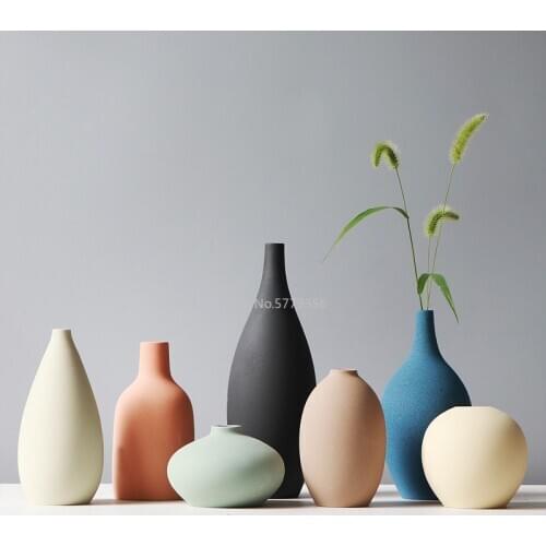 Vase Nordic Morandi Vintage Flower Pot Ceramics Home Decor Room Decoration Accessories