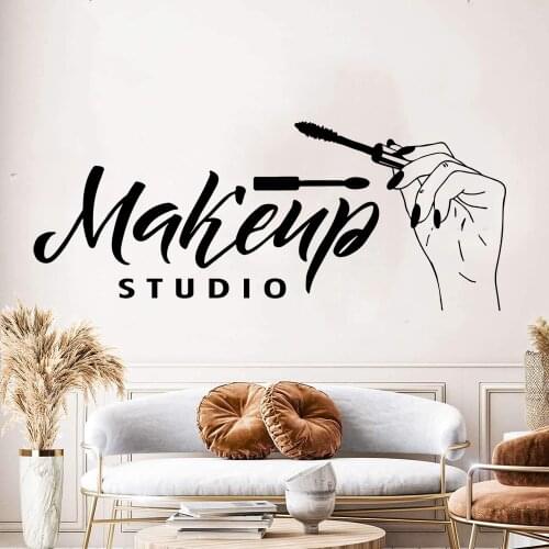 Beauty Makeup Studio Eyelash Salon Wall Decal Girls Fashion Shop Spa Maicure Make Up Hair Eye Salon Wall Sticker Vinyl Decor