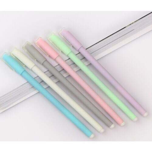 South Korea Stationery Macaron Color Matte Pen Simple Jelly Color Signature Water Pen Black Wholesale
