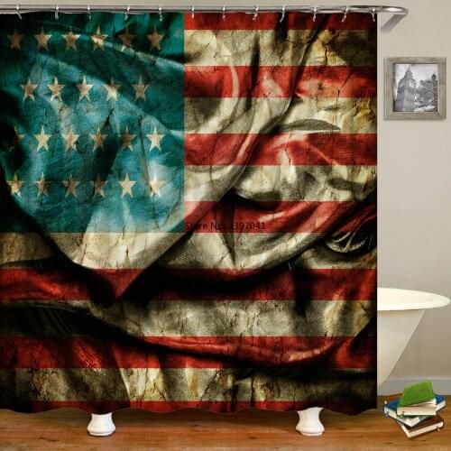 3d Printing United States American Flag Shower Curtain Bathroom Waterproof Bath Curtain With Hooks 180*180cm Polyester Cloth