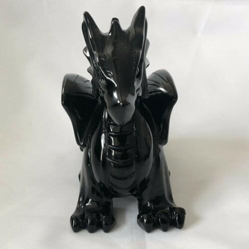 1pc natural obsidian hand-carved dragon crystal handicraft collection