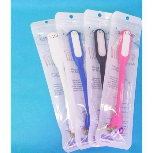 1500Pcs/Lot 5*21cm Zipper Packing Plastic USB LED Light Bag Event Packaging Ziplock Zip Lock Poly Bags Pack Package Hang Hole